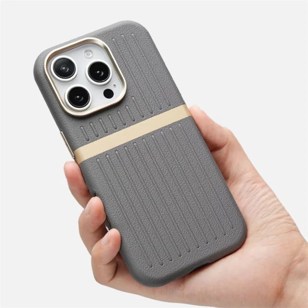3D Stripe Solid Color Leather MagSafe Phone Case For iPhone 17 16 15 14 13 Pro Max Wireless Charging Alloy Lens Shockproof Cover
3D Stripe Solid Color Leather MagSafe Phone Case For iPhone 17 16 15 14 13 Pro Max Wireless Charging Alloy Lens Shockproof Cover