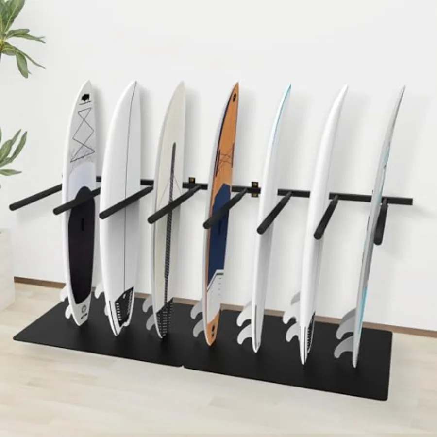 Surfboard Rack Wall Mount 6 Arms/8 Arms, Surfboard Rack for Wall with Rubber Mat, Vertical Paddle Board Storage Holds 6 Boards/
Surfboard Rack Wall Mount 6 Arms/8 Arms, Surfboard Rack for Wall with Rubber Mat, Vertical Paddle Board Storage Holds 6 Boards/