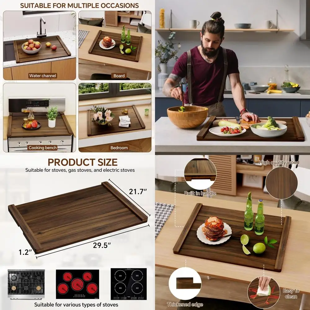 Rustic Wooden Noodle Board - 30 x 22 Decorative Stove Cover for Electric & Gas Ranges
Rustic Wooden Noodle Board - 30 x 22 Decorative Stove Cover for Electric & Gas Ranges