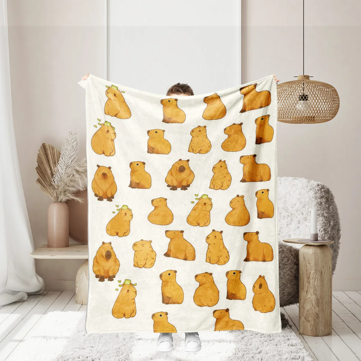1 cute cute Kapibala printed flannel blanket designed for your warmth and comfort for sofa and living room
1 cute cute Kapibala printed flannel blanket designed for your warmth and comfort for sofa and living room