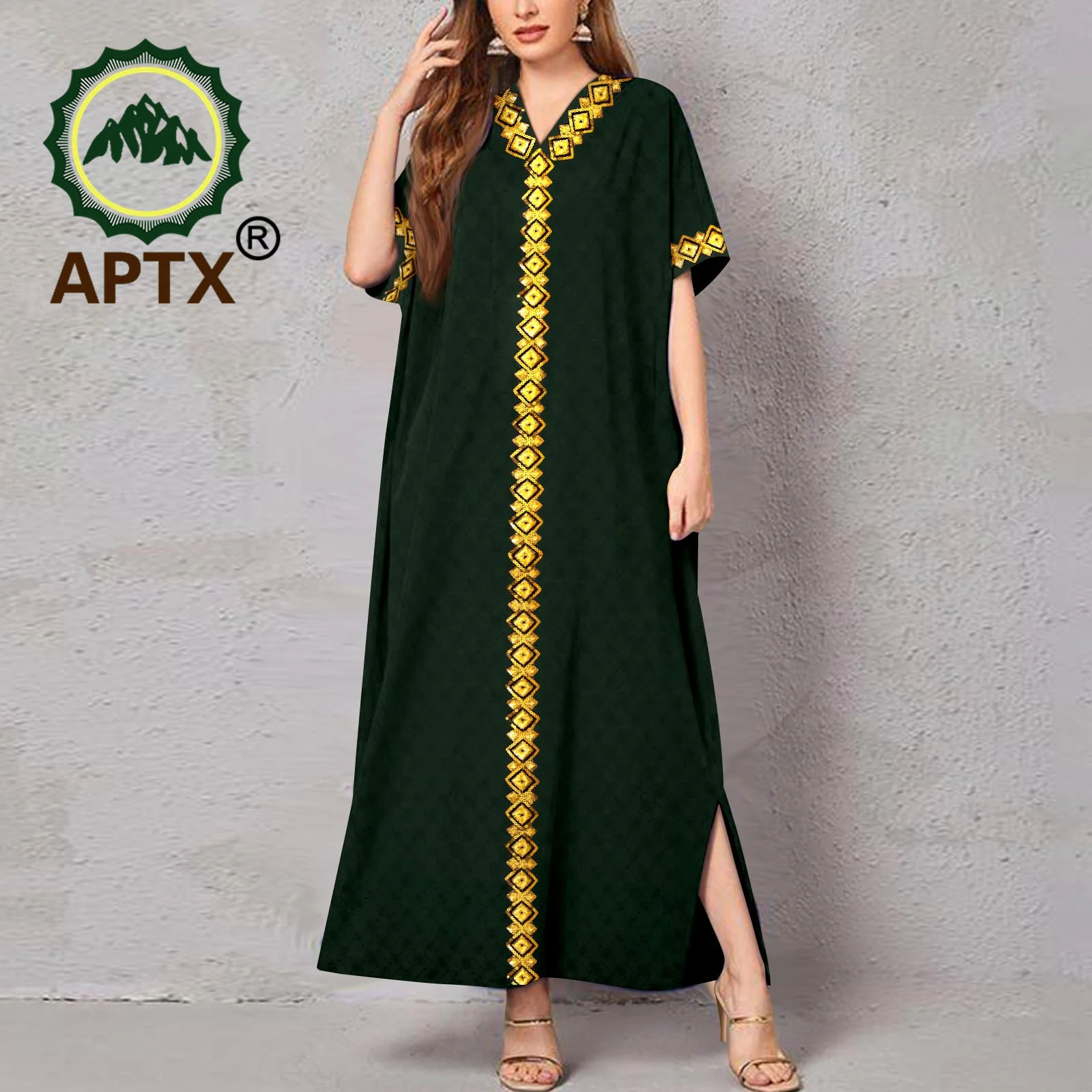 African Dresses for Women Muslim Abaya Jacquard Loose V-Neck Short Sleeve Robe Causal Wedding Elegant Ladies Clothes A2326015
African Dresses for Women Muslim Abaya Jacquard Loose V-Neck Short Sleeve Robe Causal Wedding Elegant Ladies Clothes A2326015