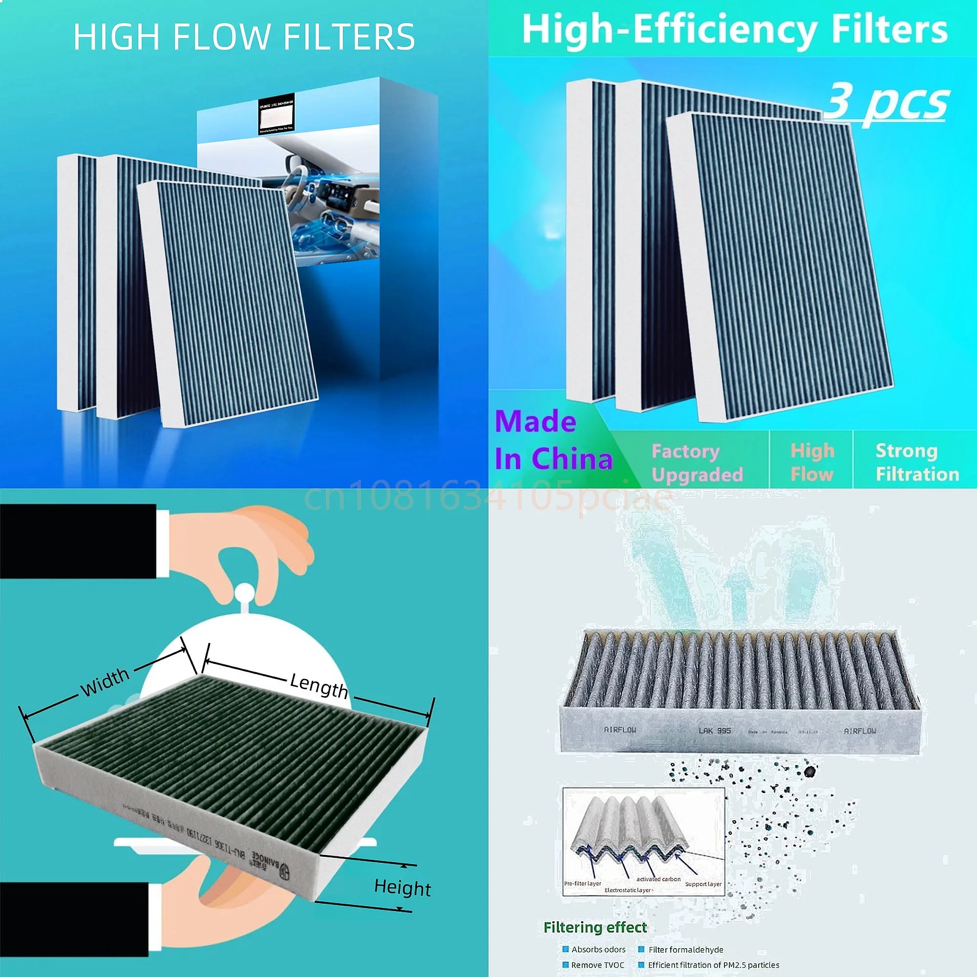 3pcs Air Conditioner Filter for Geely Binrui Cool Emgrand Ss11 Cabin High Flow Auto Parts
3pcs Air Conditioner Filter for Geely Binrui Cool Emgrand Ss11 Cabin High Flow Auto Parts