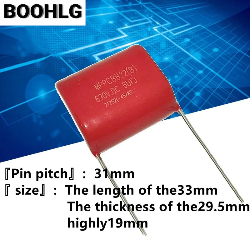 2PCS 630V605J 6UF Pitch 31M 605J630V 605 630V CBB Polypropylene film capacitor
2PCS 630V605J 6UF Pitch 31M 605J630V 605 630V CBB Polypropylene film capacitor