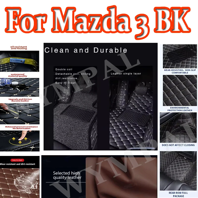 Luxury Automotive Car Floor Mats For Mazda 3 BK 2003 2004 2005 2006 2007 Auto Custom Leather Men Women Car Mats Full Coverage
Luxury Automotive Car Floor Mats For Mazda 3 BK 2003 2004 2005 2006 2007 Auto Custom Leather Men Women Car Mats Full Coverage
