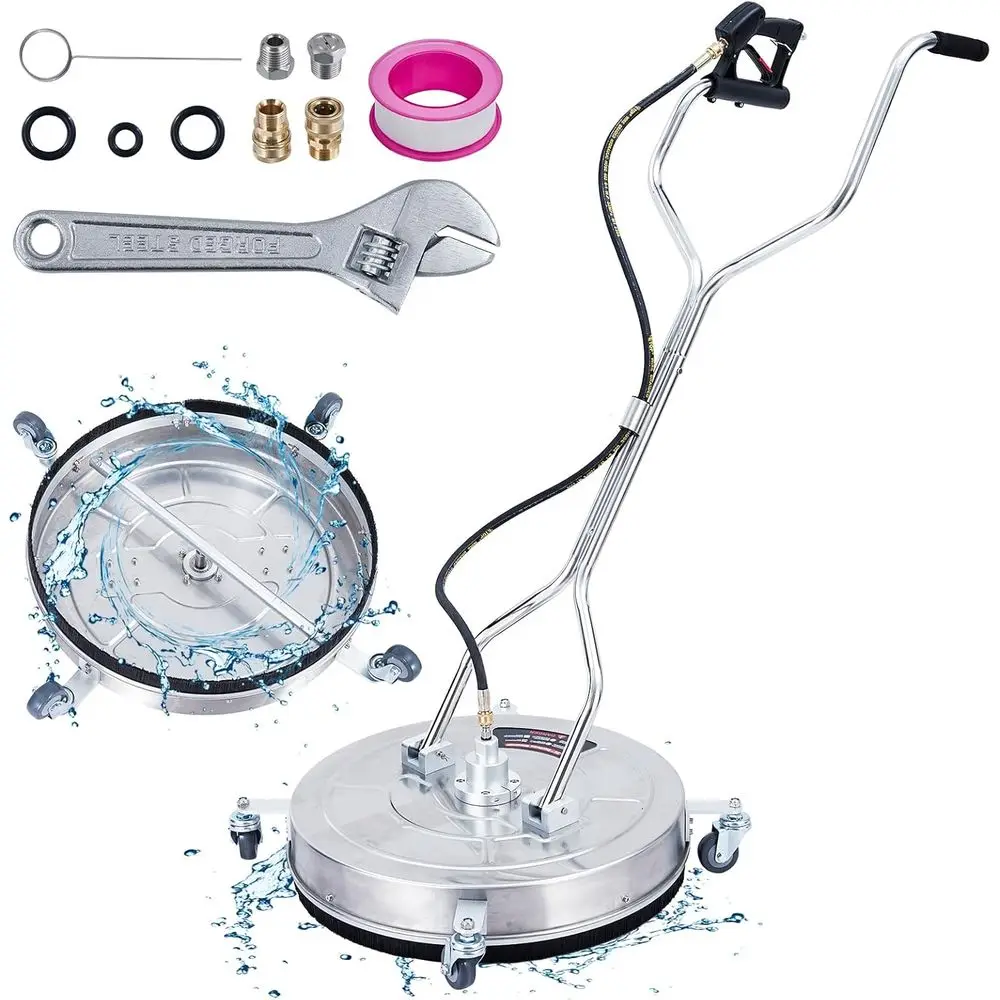 24 High-Pressure Stainless Steel Surface Cleaner, 4000 PSI Power Washer with Rotating Nozzles for Driveway and Patio
24 High-Pressure Stainless Steel Surface Cleaner, 4000 PSI Power Washer with Rotating Nozzles for Driveway and Patio