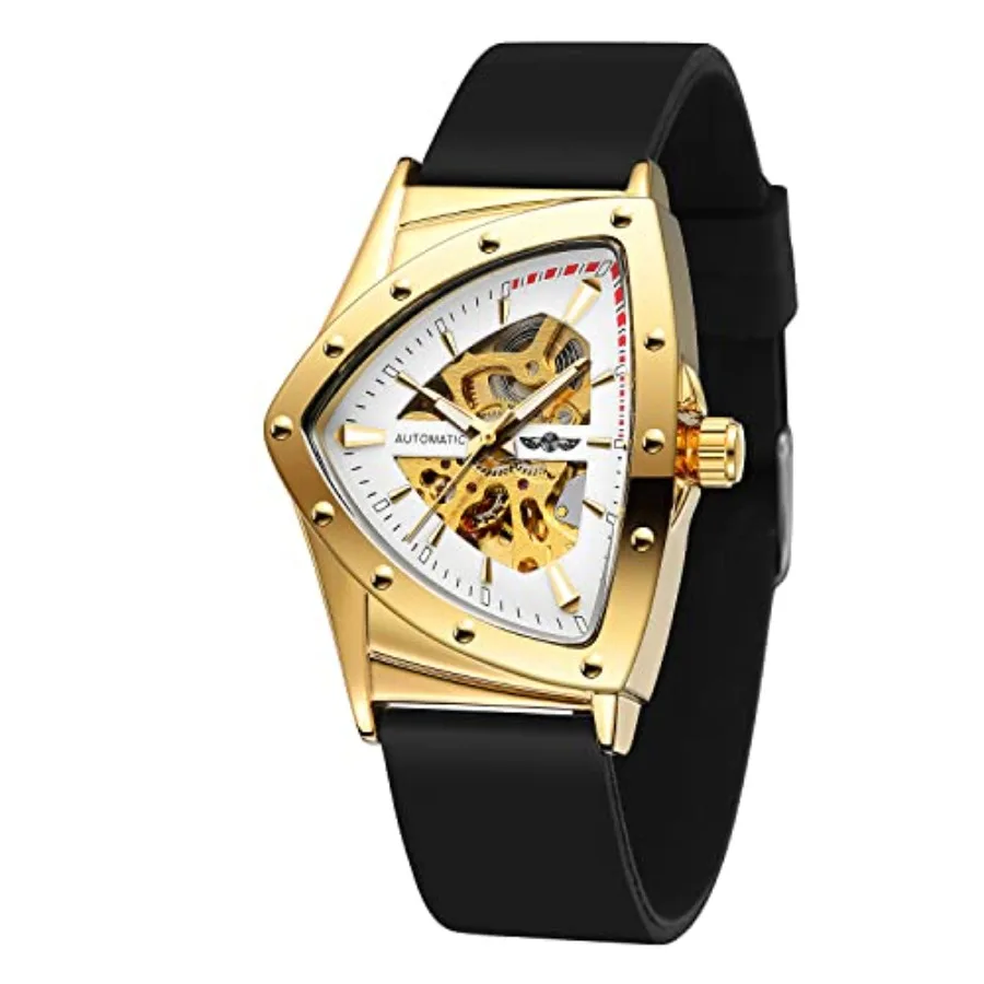 New Men Waterproof Skeleton Triangular Mechanical Wrist Watch with Silicone Strap
New Men Waterproof Skeleton Triangular Mechanical Wrist Watch with Silicone Strap