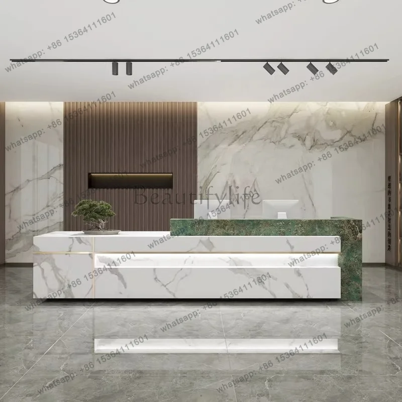 LJY Luxury Company Reception Desks Unique European Design Minimalist Reception Desks Aesthetic Simple Mostrador Trendy Furniture
LJY Luxury Company Reception Desks Unique European Design Minimalist Reception Desks Aesthetic Simple Mostrador Trendy Furniture