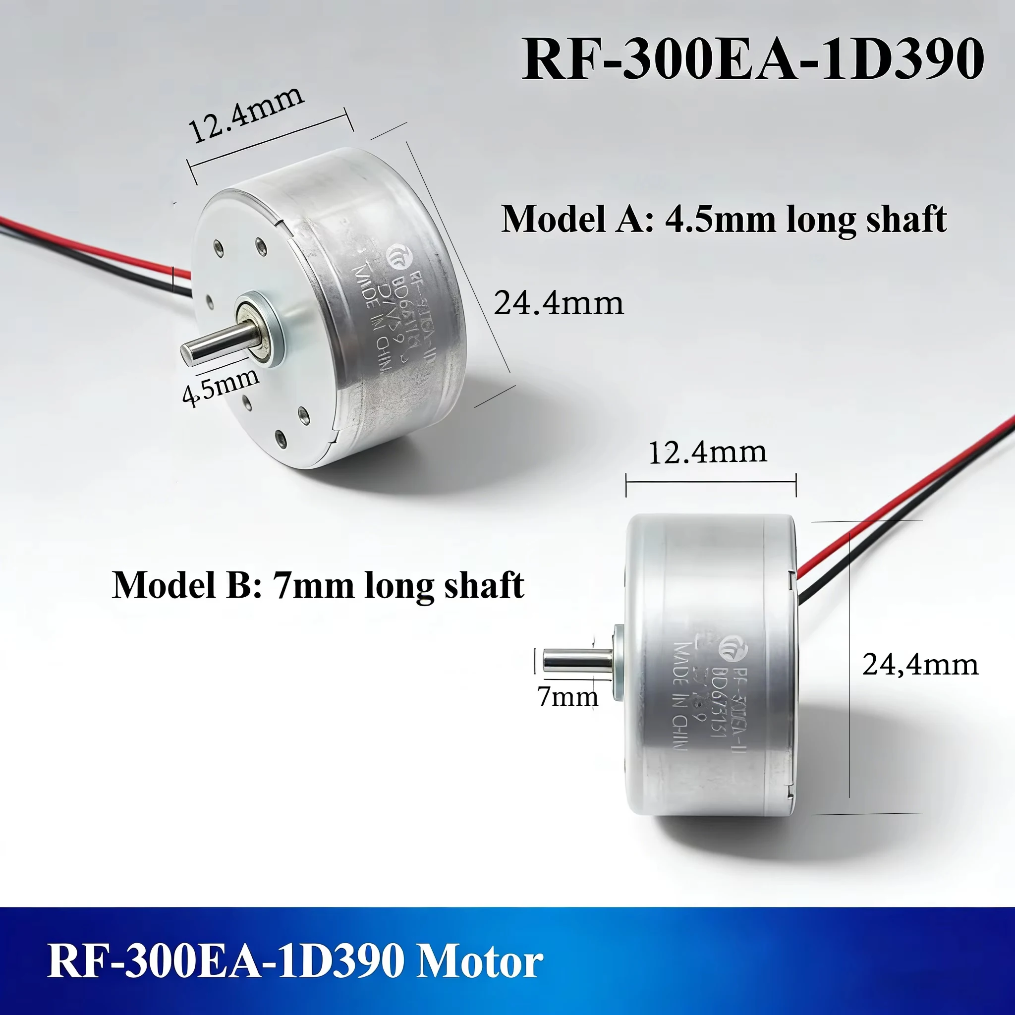 Mabuchi RF-300EA-1D390 DC Motor 5.9V 7000RPM Mini Silent Motor | 4.5mm/7mm Shaft Optional for DIY, CD Player, Smart Device
Mabuchi RF-300EA-1D390 DC Motor 5.9V 7000RPM Mini Silent Motor | 4.5mm/7mm Shaft Optional for DIY, CD Player, Smart Device