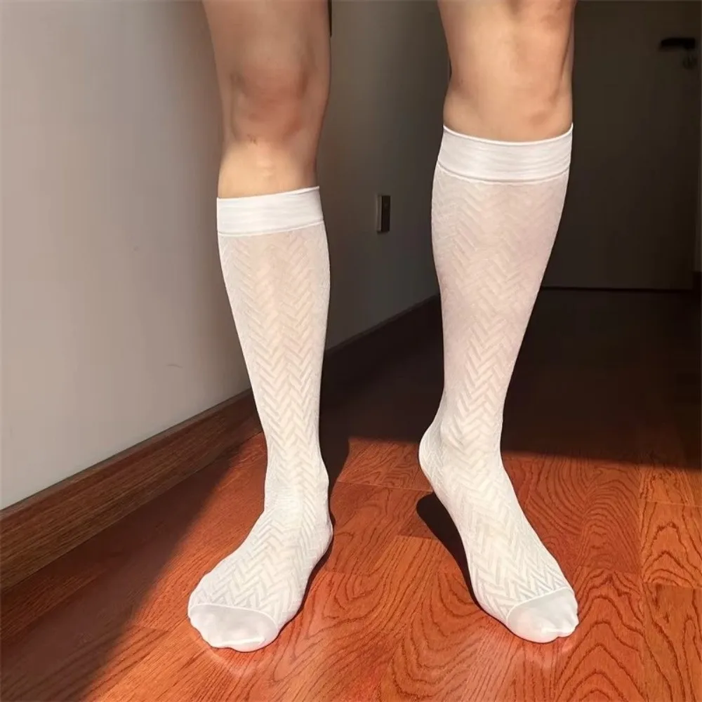 Ultra-Thin Men's Business Socks Stripe Transparent Dress Ice Silk Socks Breathable Below Knee Mid Calf Stockings Summer
Ultra-Thin Men's Business Socks Stripe Transparent Dress Ice Silk Socks Breathable Below Knee Mid Calf Stockings Summer