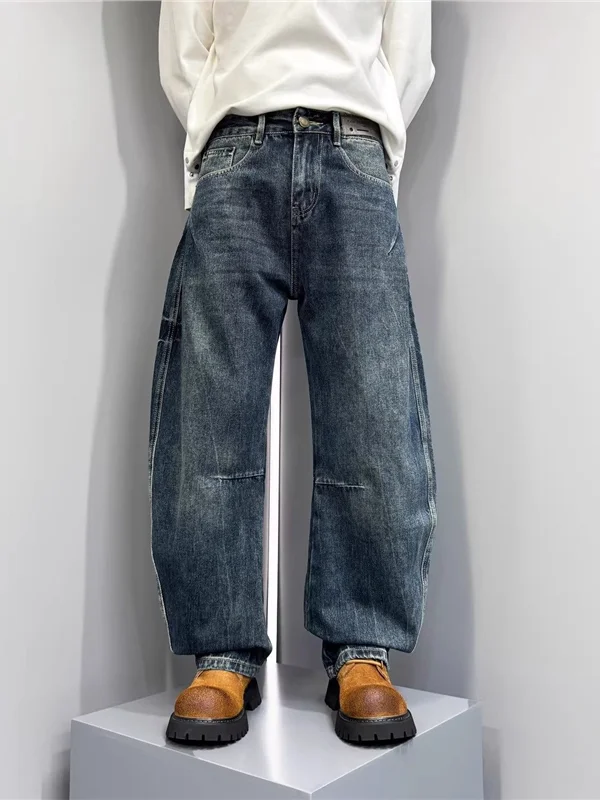 Retro American Spliced Denim Jeans Men's Versatile Haome Waed adient Straight Knife Pants Spring Autumn New Sle
Retro American Spliced Denim Jeans Men's Versatile Haome Waed adient Straight Knife Pants Spring Autumn New Sle