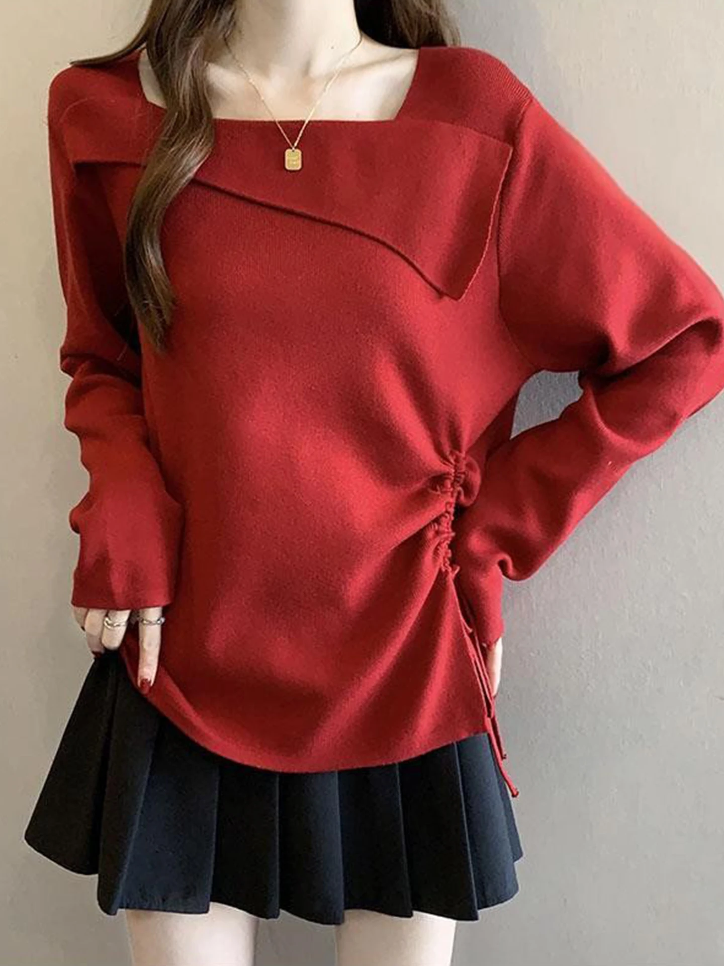 Slimming Knitted Base irt Women's Early Spring Large Size Dstring Waist High Waist Casual Sle Breathable Comfortable
Slimming Knitted Base irt Women's Early Spring Large Size Dstring Waist High Waist Casual Sle Breathable Comfortable