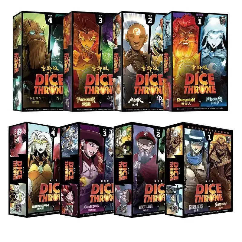 Chinese version of King's Table dice rolling card game "Dice Throne" 2-6 player battle casual party strategy game 
Chinese version of King's Table dice rolling card game "Dice Throne" 2-6 player battle casual party strategy game