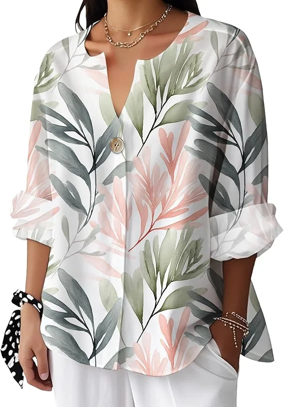 Women's Shirt 2025 Fashion Casual Color Cute Short Sleeve Shirt Floral Print Top Loose V-Neck Casual T-Shirt
Women's Shirt 2025 Fashion Casual Color Cute Short Sleeve Shirt Floral Print Top Loose V-Neck Casual T-Shirt