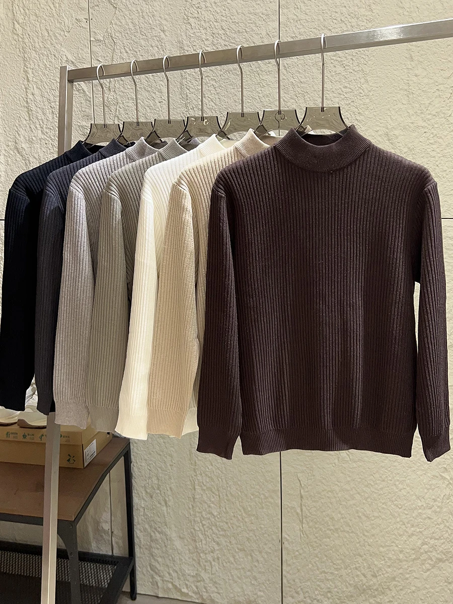 Warm Pure Color Men's Knitted Sweater Half High Collar Texture Feeling Autumn Winter Casual Fashion Breathable Comfortable
Warm Pure Color Men's Knitted Sweater Half High Collar Texture Feeling Autumn Winter Casual Fashion Breathable Comfortable