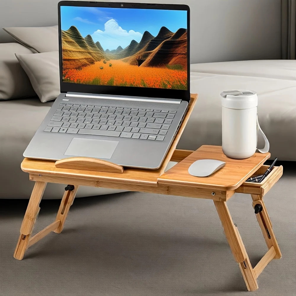 Lap Laptop Desk, Portable Foldable Design, Comfortable Bed Desk with Adjustable Tray and Practical Storage Drawer
Lap Laptop Desk, Portable Foldable Design, Comfortable Bed Desk with Adjustable Tray and Practical Storage Drawer