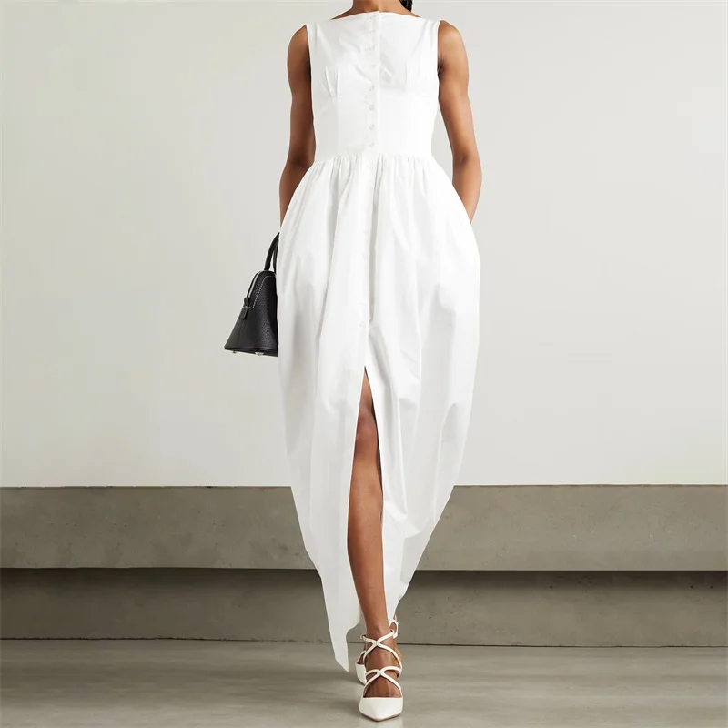 fashion summer dresses 2024 New Single breasted slim fit pure cotton sleeveless dress Leisure vacation long dresses Midi dresses
fashion summer dresses 2024 New Single breasted slim fit pure cotton sleeveless dress Leisure vacation long dresses Midi dresses