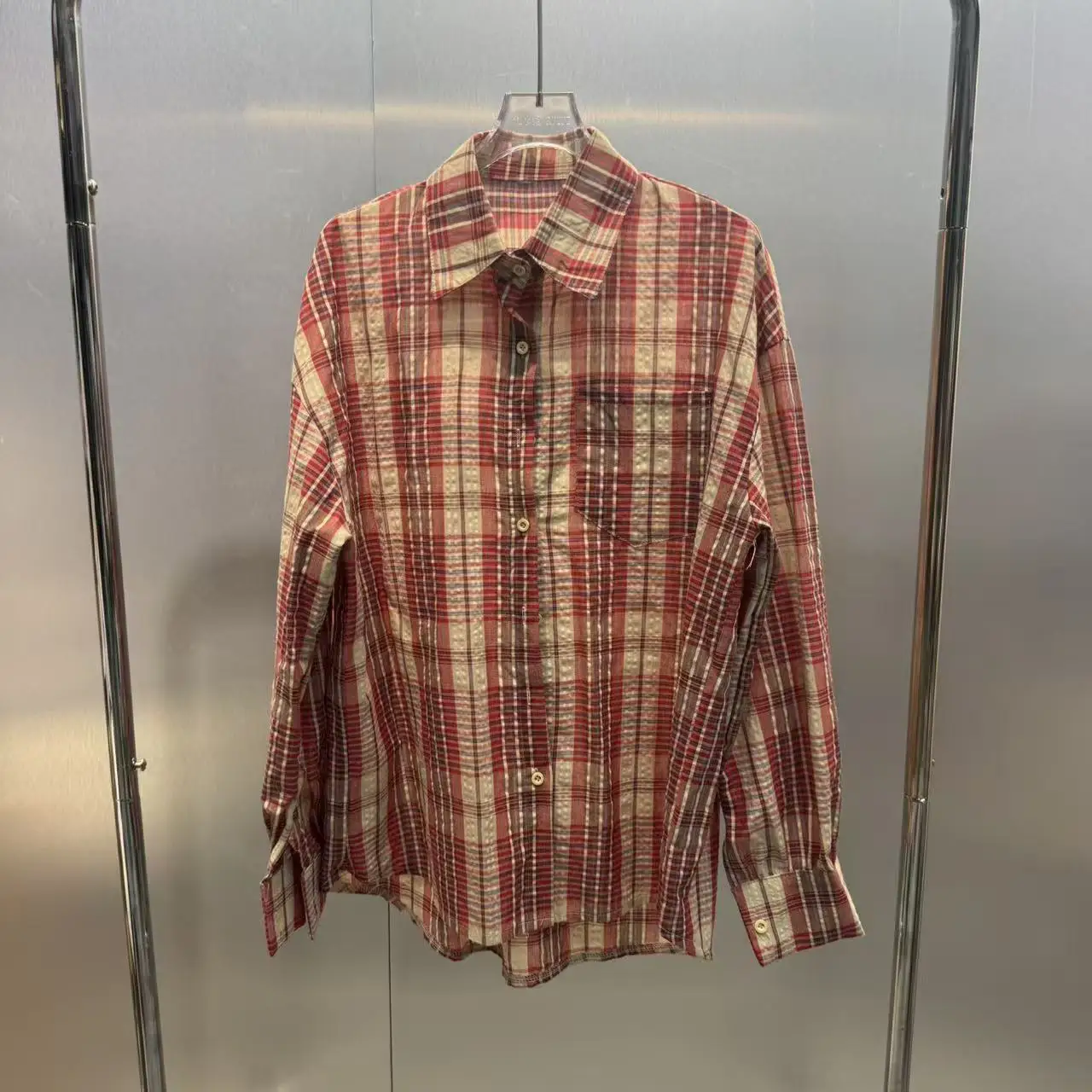 Retro Style Loose Fit Casual Plaid Streetwear Shirt Women's Summer 2026 Versatile Fashionable Open Cardigan Cotton Polyester
Retro Style Loose Fit Casual Plaid Streetwear Shirt Women's Summer 2026 Versatile Fashionable Open Cardigan Cotton Polyester