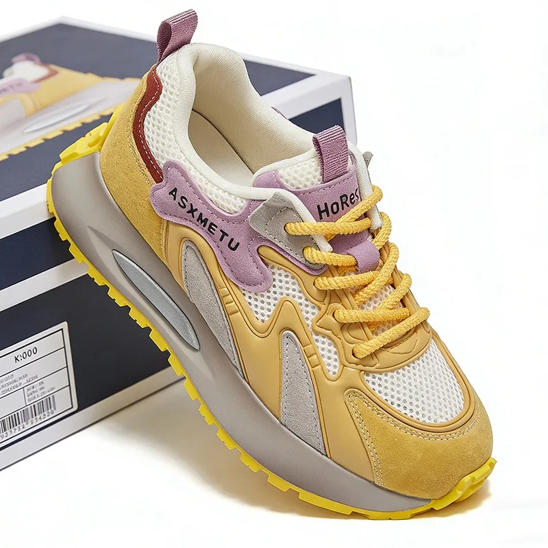 Женские кроссовки из сетки на толстой подошве 5 см, мягкие и удобные, желтые, для повседневной носки, весна-лето 2026, модель D874
Женские кроссовки из сетки на толстой подошве 5 см, мягкие и удобные, желтые, для повседневной носки, весна-лето 2026, модель D874