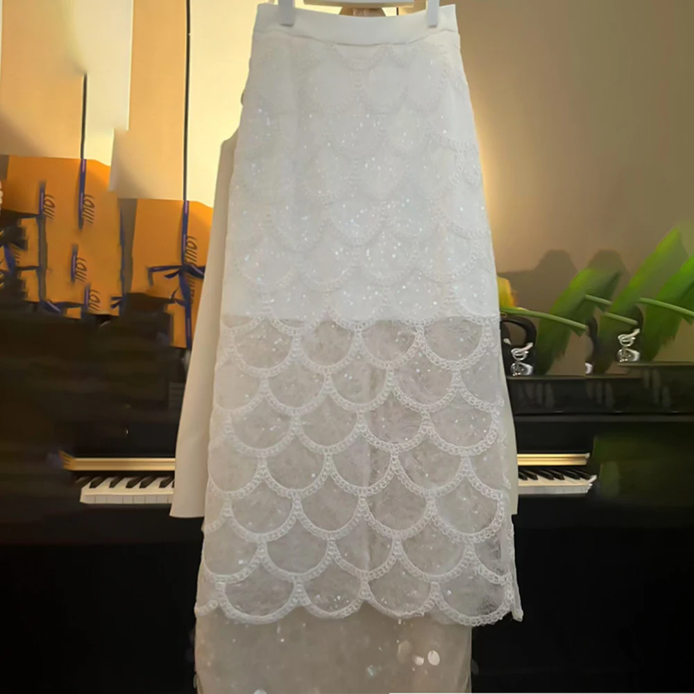 Summer new Xiaoxiangfeng temperament celebrity high sense light luxury korean style women clothing white skirt
Summer new Xiaoxiangfeng temperament celebrity high sense light luxury korean style women clothing white skirt