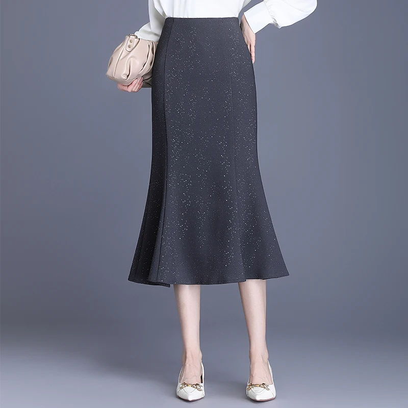 Весна 2025: Женская юбка миди с высокой талией, облегающая, для офиса, с пайетками, фасон «рыбий хвост», из полиэстера
Весна 2025: Женская юбка миди с высокой талией, облегающая, для офиса, с пайетками, фасон «рыбий хвост», из полиэстера