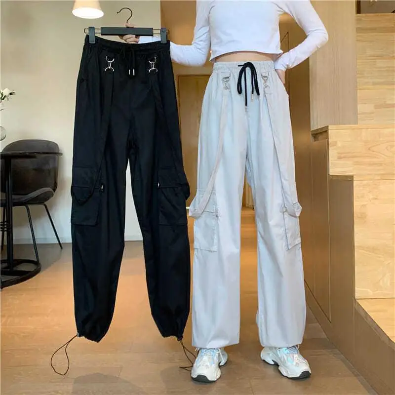 Korean Ins Tide Loose Straight Leg High Waist Slimming Black Strap Overalls Women Harajuku Goth Jogging Cargo Casual Trousers
Korean Ins Tide Loose Straight Leg High Waist Slimming Black Strap Overalls Women Harajuku Goth Jogging Cargo Casual Trousers