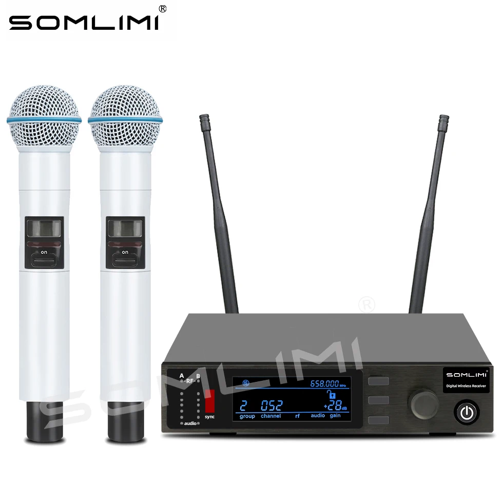 SOMLIMI QXD24 White 600MHz Professional Wireless Microphone 2-Channel UHF True Diversity Church Singing Wedding Party
SOMLIMI QXD24 White 600MHz Professional Wireless Microphone 2-Channel UHF True Diversity Church Singing Wedding Party