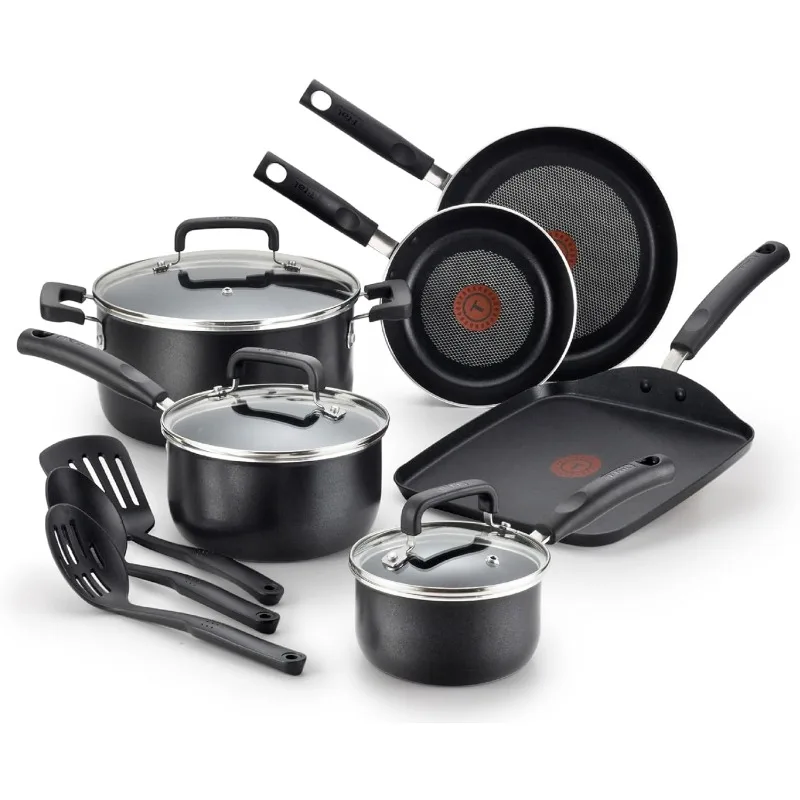 Signature Nonstick Cookware Set 12 Piece, Oven Broiler Safe 350F, Pots and Pans, Kitchen Cooking Set w/Fry Pans, Saucepans
Signature Nonstick Cookware Set 12 Piece, Oven Broiler Safe 350F, Pots and Pans, Kitchen Cooking Set w/Fry Pans, Saucepans