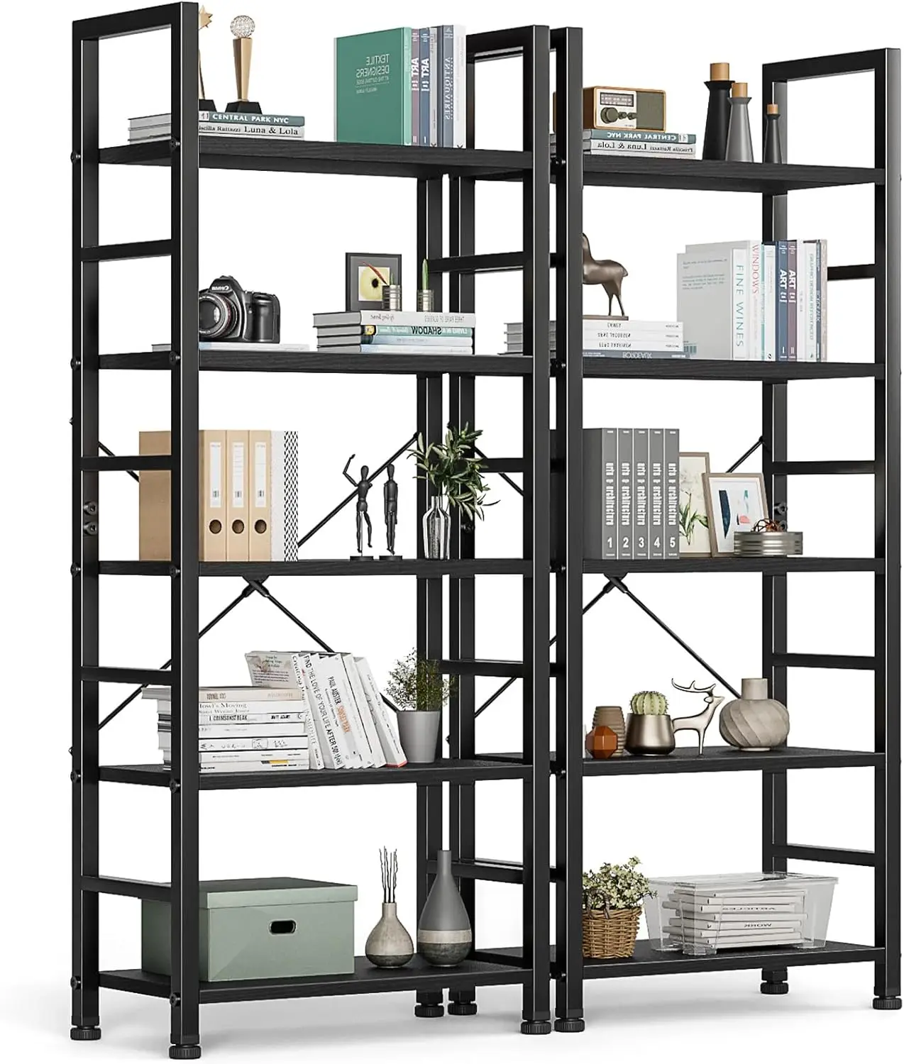 5 Tier Book Shelf Tall Modern Bookcase Set of 2 for Books, CDs, Movies, Storage and Organization Bookshelf Industrial Home
5 Tier Book Shelf Tall Modern Bookcase Set of 2 for Books, CDs, Movies, Storage and Organization Bookshelf Industrial Home