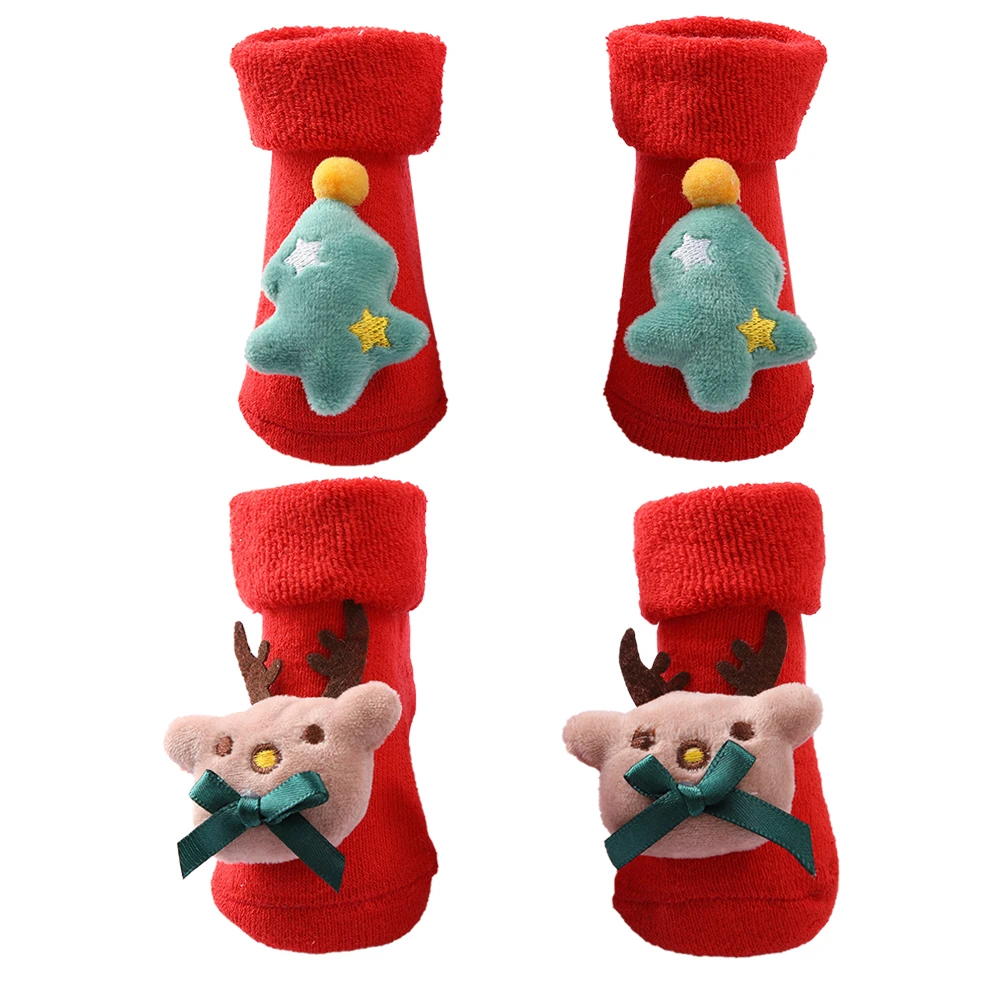 2 Pairs Christmas Stockings Set Warm Thicken Cotton Socks for Toddlers Red Winter Newborn Non Slip Grippers Soft Elastic Ankle
2 Pairs Christmas Stockings Set Warm Thicken Cotton Socks for Toddlers Red Winter Newborn Non Slip Grippers Soft Elastic Ankle