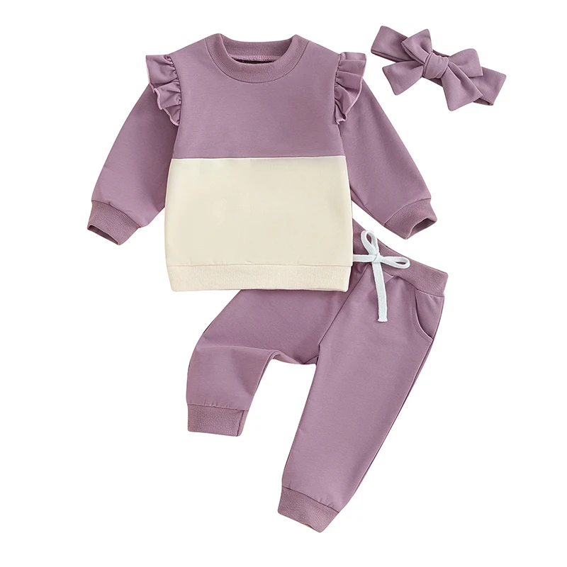 Toddler Girls Autumn Pants Sets Long Sleeve Ruffle Sweatshirt Solid Color Pants Headband Sets
Toddler Girls Autumn Pants Sets Long Sleeve Ruffle Sweatshirt Solid Color Pants Headband Sets
