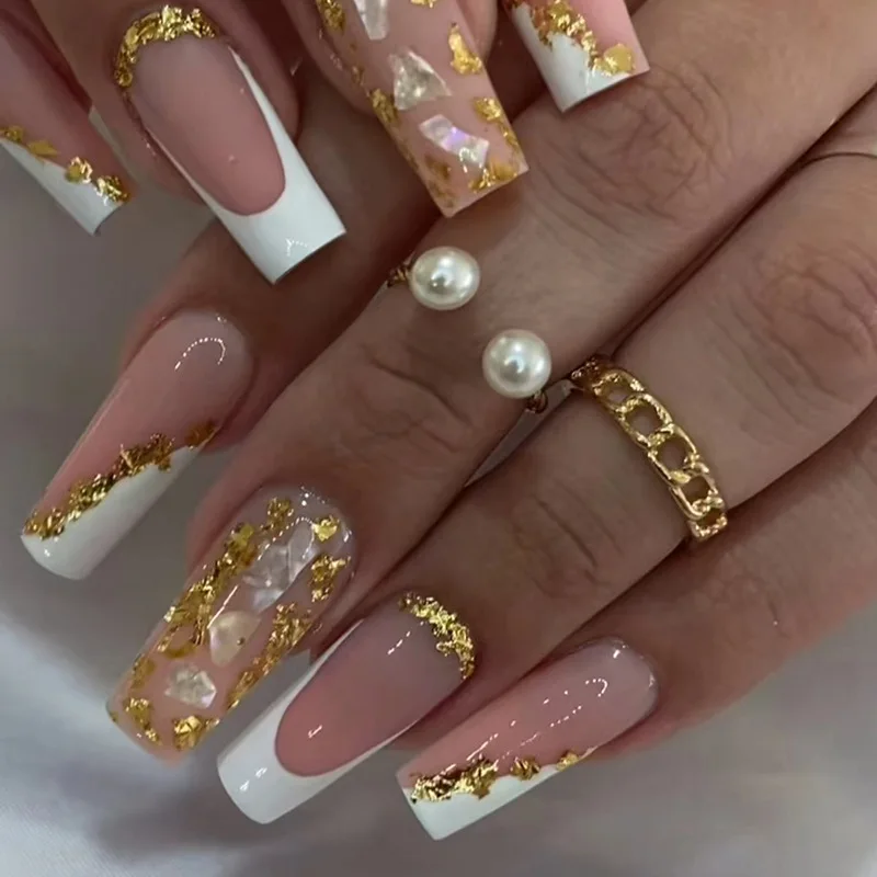 French White Edge Broken Gold Fine Flash Elegant White Gentle Wearable Nail Art Patch Finished 24 Pieces
French White Edge Broken Gold Fine Flash Elegant White Gentle Wearable Nail Art Patch Finished 24 Pieces
