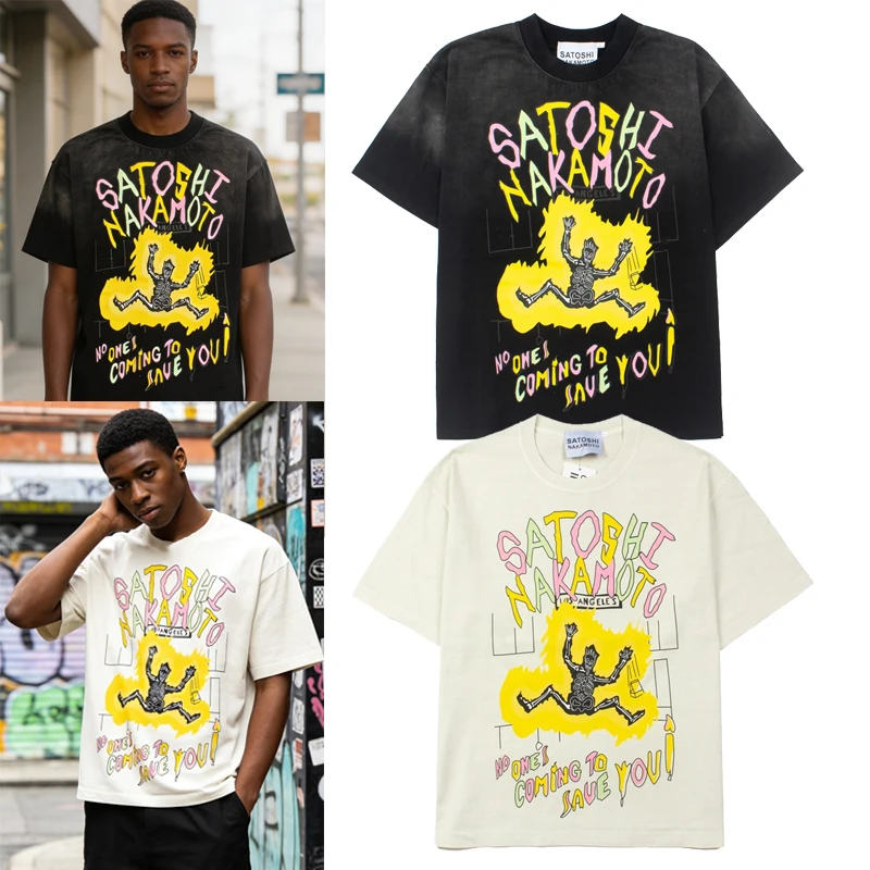 Summer Clothing Streetwear Satoshi Short-Sleeve T-Shirt for Men and Women, New Fashion Casual Ripped Vintage Spring/Summer Top T-Shirt
Summer Clothing Streetwear Satoshi Short-Sleeve T-Shirt for Men and Women, New Fashion Casual Ripped Vintage Spring/Summer Top T-Shirt