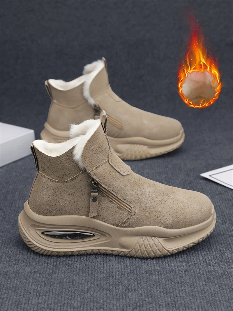 Men's High-Top Winter Boots Fleece Lined Style Thick Bottom Anti-Slip Warm Cotton Leather Fur Integrated Snow Boots
Men's High-Top Winter Boots Fleece Lined Style Thick Bottom Anti-Slip Warm Cotton Leather Fur Integrated Snow Boots