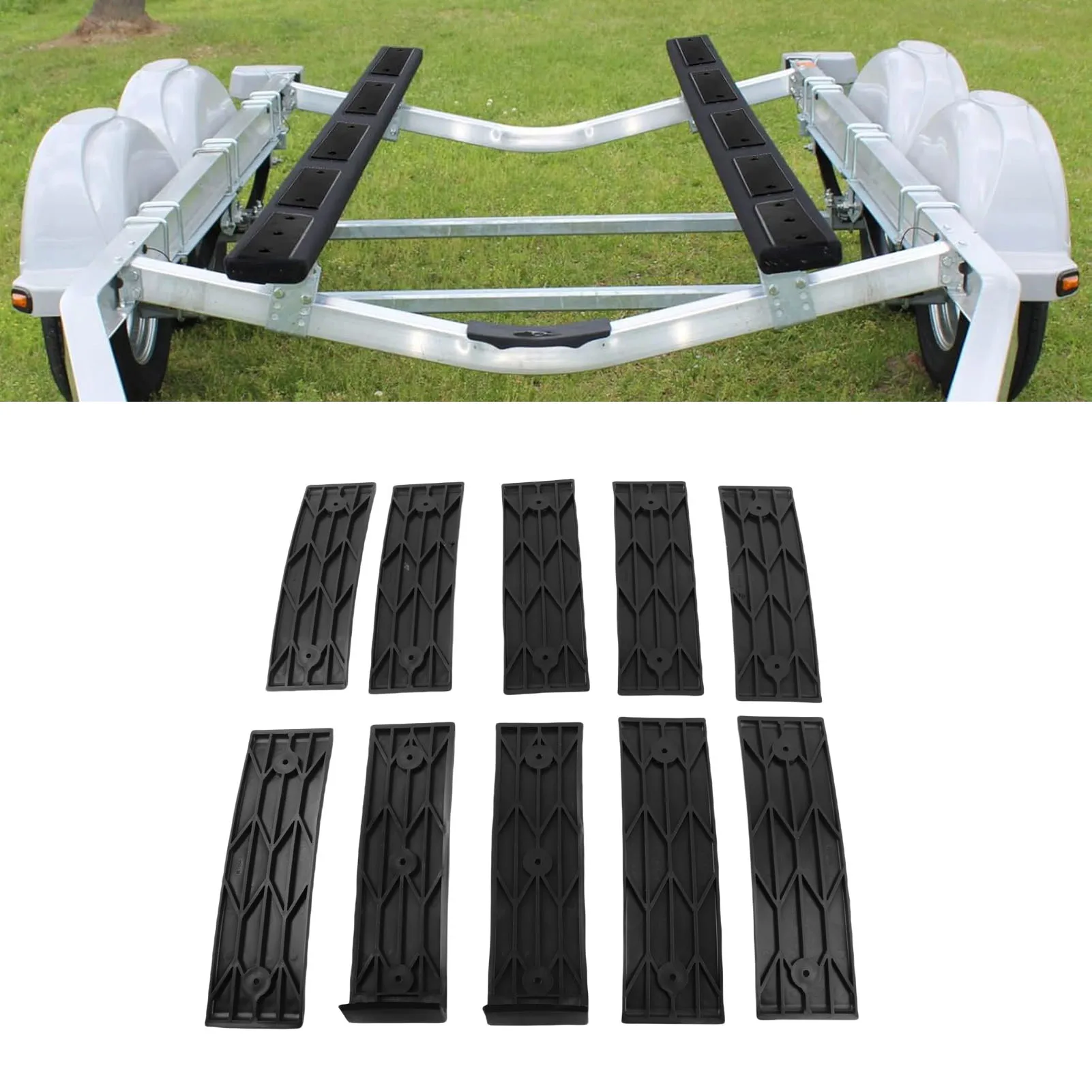 10Pcs Boat Trailer Bunk Slides Pads Easier Launching Loading 3×10inch Reduces Friction Black for Almost Any Bunk Trailer
10Pcs Boat Trailer Bunk Slides Pads Easier Launching Loading 3×10inch Reduces Friction Black for Almost Any Bunk Trailer