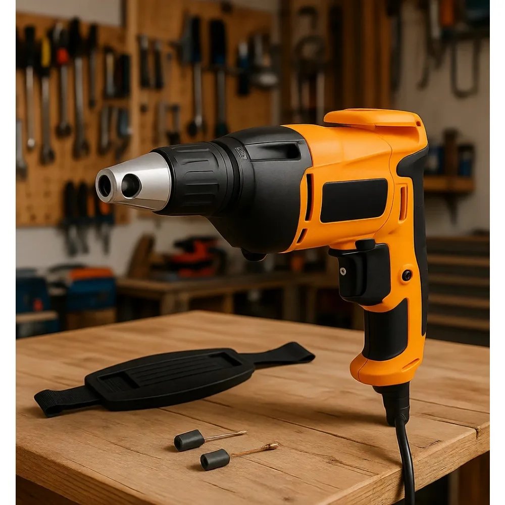 4.5 Amp Drywall Screw Gun, Variable Speed 0-4500 RPM, 1/4" Chuck, Forward and Reverse Switch
4.5 Amp Drywall Screw Gun, Variable Speed 0-4500 RPM, 1/4" Chuck, Forward and Reverse Switch