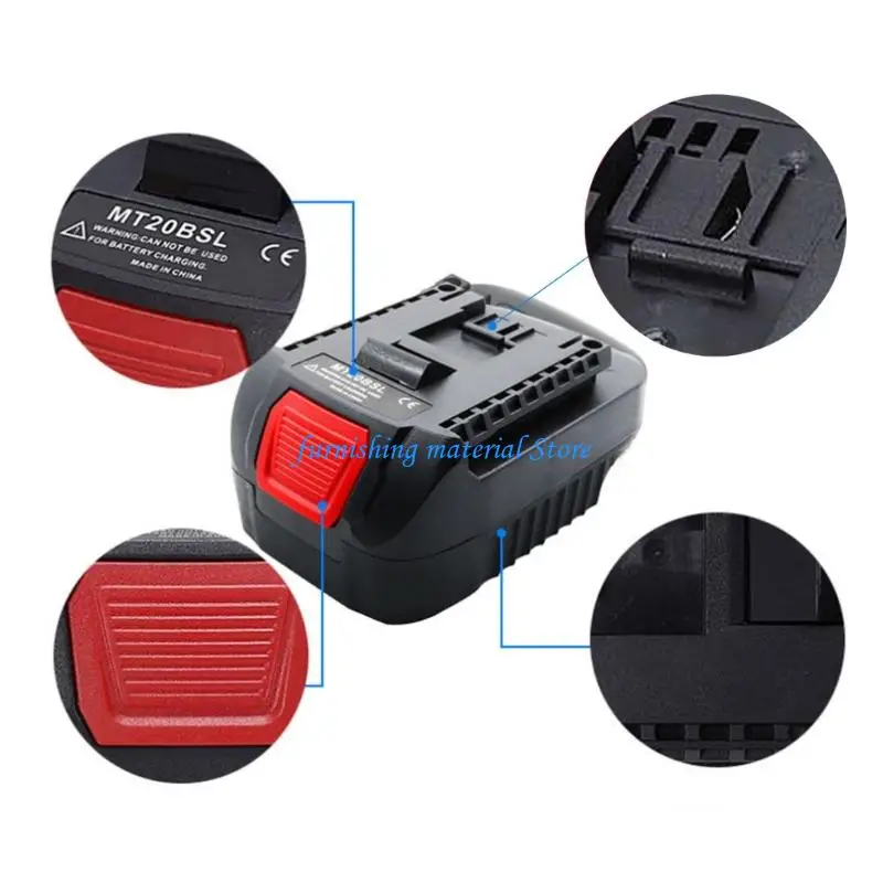 Y5GD Universal 18V Power Tool Adapters Safe Overcharge Defense Ergonomic Designs Batteries Converter Suitable for Power
Y5GD Universal 18V Power Tool Adapters Safe Overcharge Defense Ergonomic Designs Batteries Converter Suitable for Power