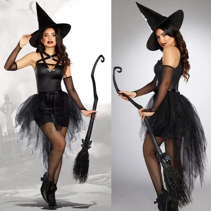 Halloween Fashion Sexy Witch Costume Gothic Crepe Ballet Dress Demon Witch Cosplay Masquerade Party Performance Uniform New 2025 
Halloween Fashion Sexy Witch Costume Gothic Crepe Ballet Dress Demon Witch Cosplay Masquerade Party Performance Uniform New 2025