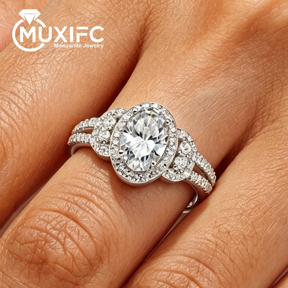 1CT Oval Cut Moissanite Engagement Ring S925 Sterling Silver Plated 18k Gold Lab Diamond with GRA Certificate Fine Jewelry Gifts
1CT Oval Cut Moissanite Engagement Ring S925 Sterling Silver Plated 18k Gold Lab Diamond with GRA Certificate Fine Jewelry Gifts