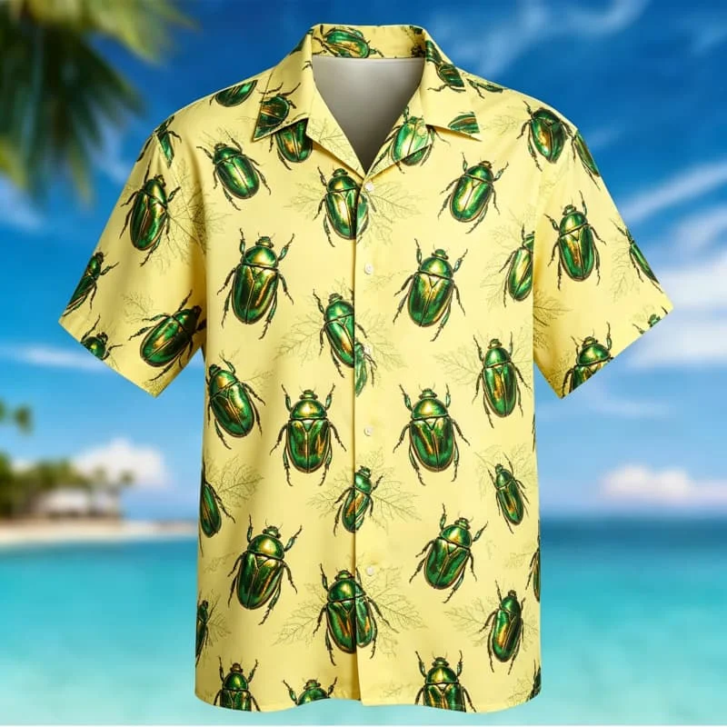 Men's Insect Printed Tropical Short Sleeved shirt, Suitable For Summer wear, Casual activities, And Versatile Natural Style
Men's Insect Printed Tropical Short Sleeved shirt, Suitable For Summer wear, Casual activities, And Versatile Natural Style