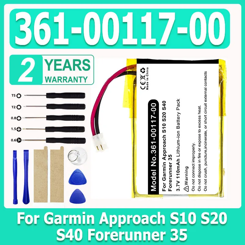 Сменный аккумулятор для спортивных часов Garmin Approach S10 S20 S40 Forerunner 35 361-00117-00
Сменный аккумулятор для спортивных часов Garmin Approach S10 S20 S40 Forerunner 35 361-00117-00