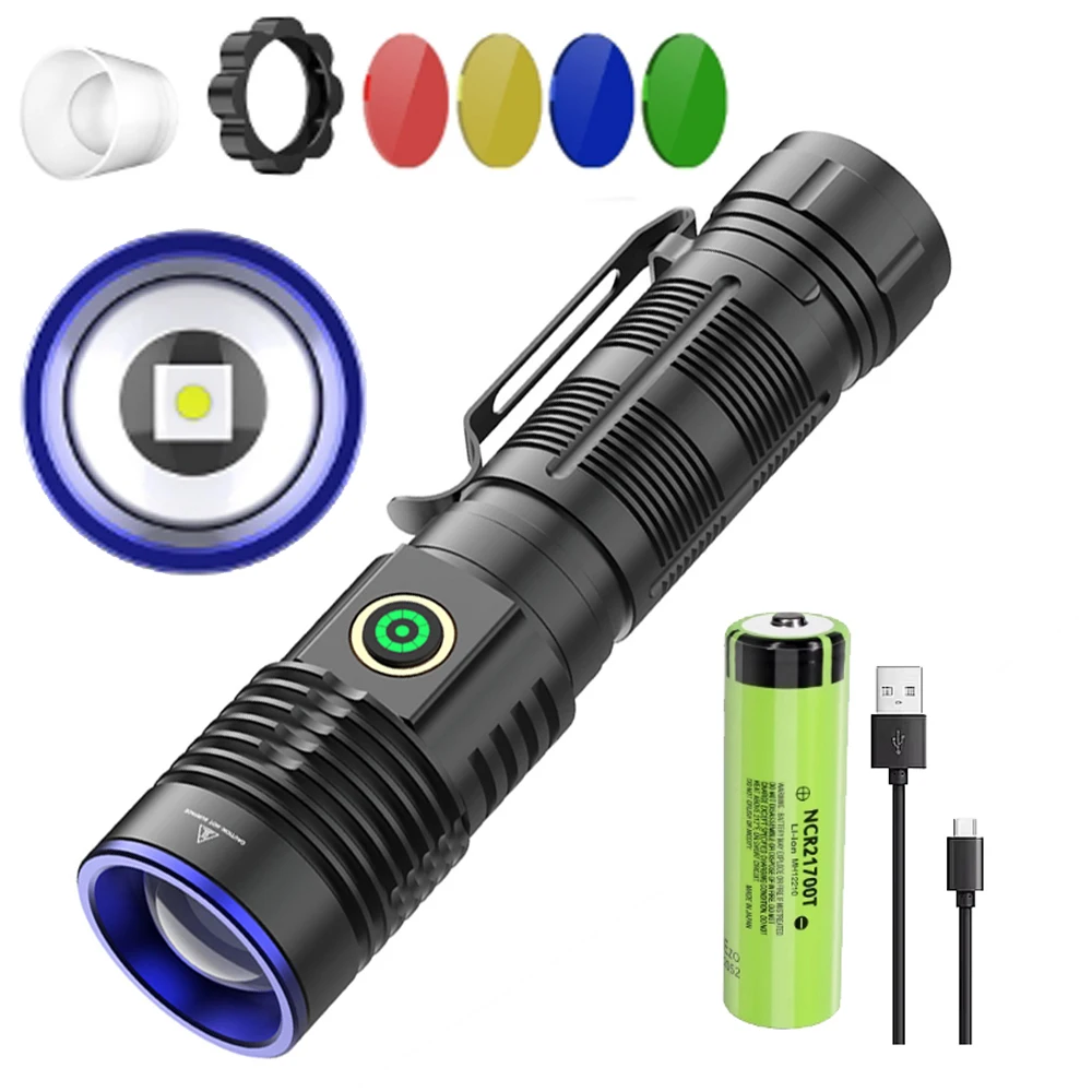 30W Powerful Zoomable LED Flashlight USB Rechargeable Light Super Long-Shot Flashlight Tactical Lantern Hand Lamp For Camping
30W Powerful Zoomable LED Flashlight USB Rechargeable Light Super Long-Shot Flashlight Tactical Lantern Hand Lamp For Camping