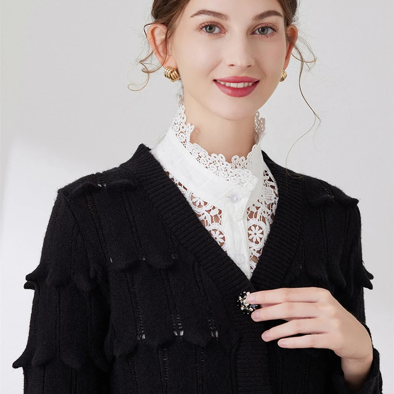 Elegant Beautiful Ruffles Stand Detachable Collar Ladies False Blouse Collar Half Shirt Sweater Accessory Floral Fake Collar
Elegant Beautiful Ruffles Stand Detachable Collar Ladies False Blouse Collar Half Shirt Sweater Accessory Floral Fake Collar