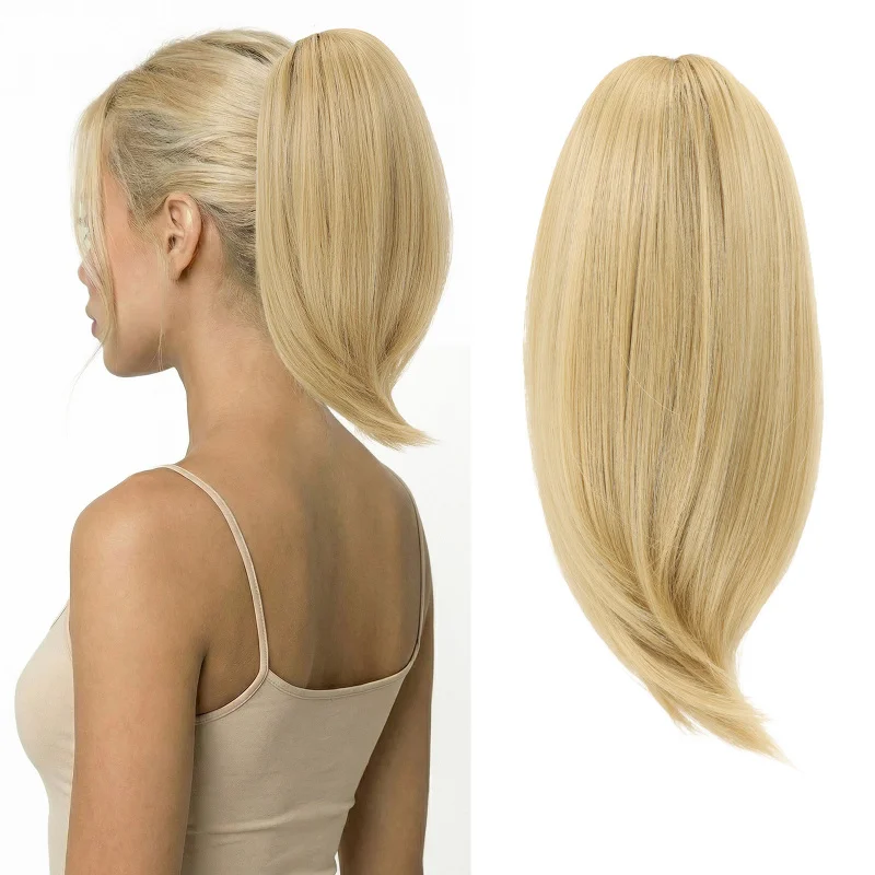 European and American style short wig, 25CM high ponytail claw clip, slightly curled hair with inward curls
European and American style short wig, 25CM high ponytail claw clip, slightly curled hair with inward curls