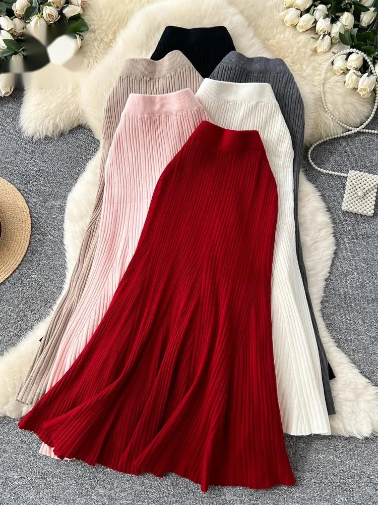 Женская французская вязаная юбка-русалка, осенняя эластичная трикотажная стильная зимняя толстая универсальная базовая длинная юбка с высокой талией в рубчик
Женская французская вязаная юбка-русалка, осенняя эластичная трикотажная стильная зимняя толстая универсальная базовая длинная юбка с высокой талией в рубчик