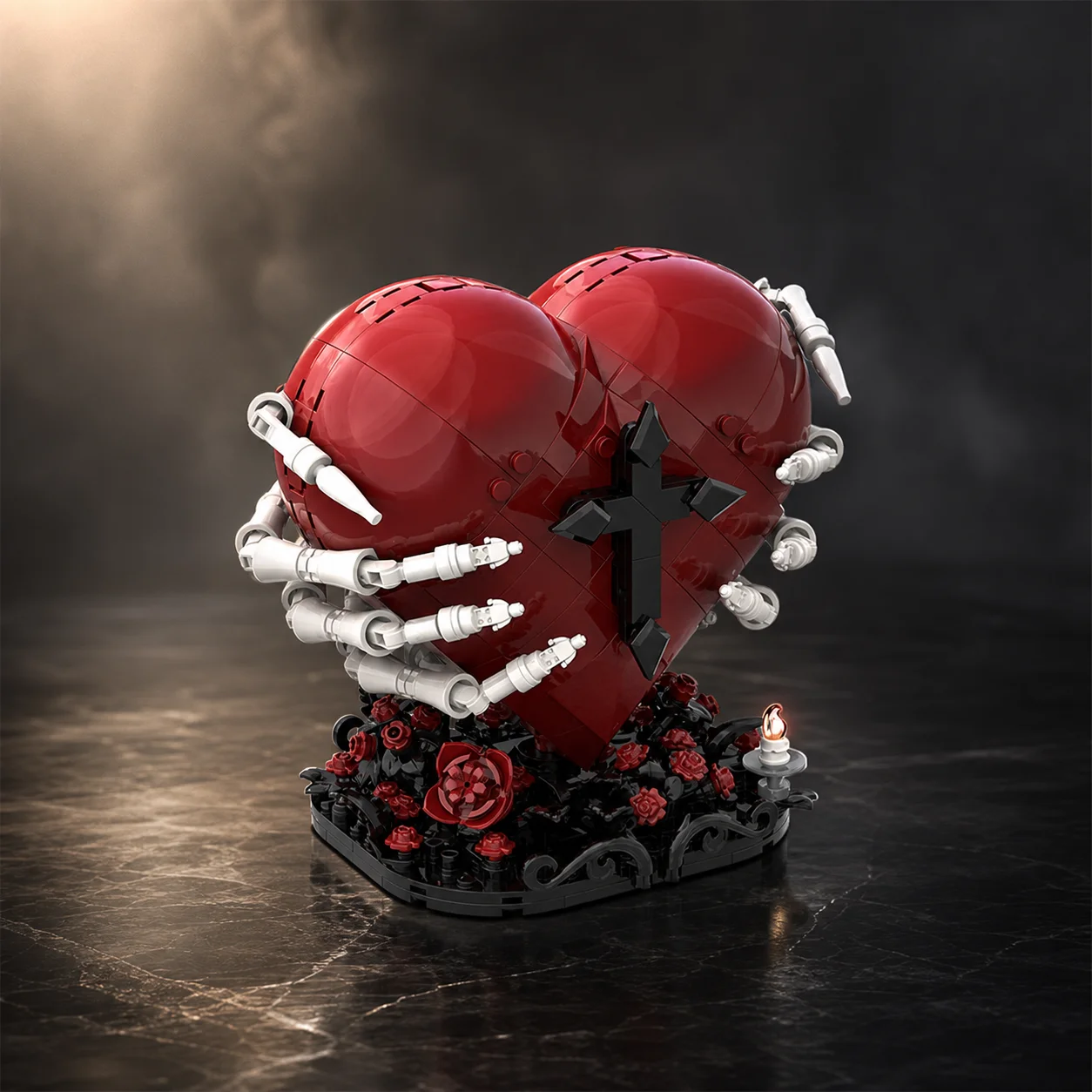 MOC Gothic Red Heart Skeleton Hands Building Block Dark Rose Cross Desktop Ornament Horror Assembly Model Collectible Adult Gift
MOC Gothic Red Heart Skeleton Hands Building Block Dark Rose Cross Desktop Ornament Horror Assembly Model Collectible Adult Gift