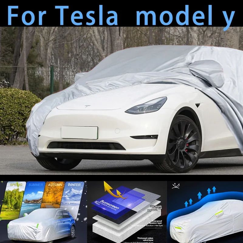 For Tesla model y Outdoor Protection Full Car Covers Snow Cover Sunshade Waterproof Dustproof Exterior Car cover protection
For Tesla model y Outdoor Protection Full Car Covers Snow Cover Sunshade Waterproof Dustproof Exterior Car cover protection