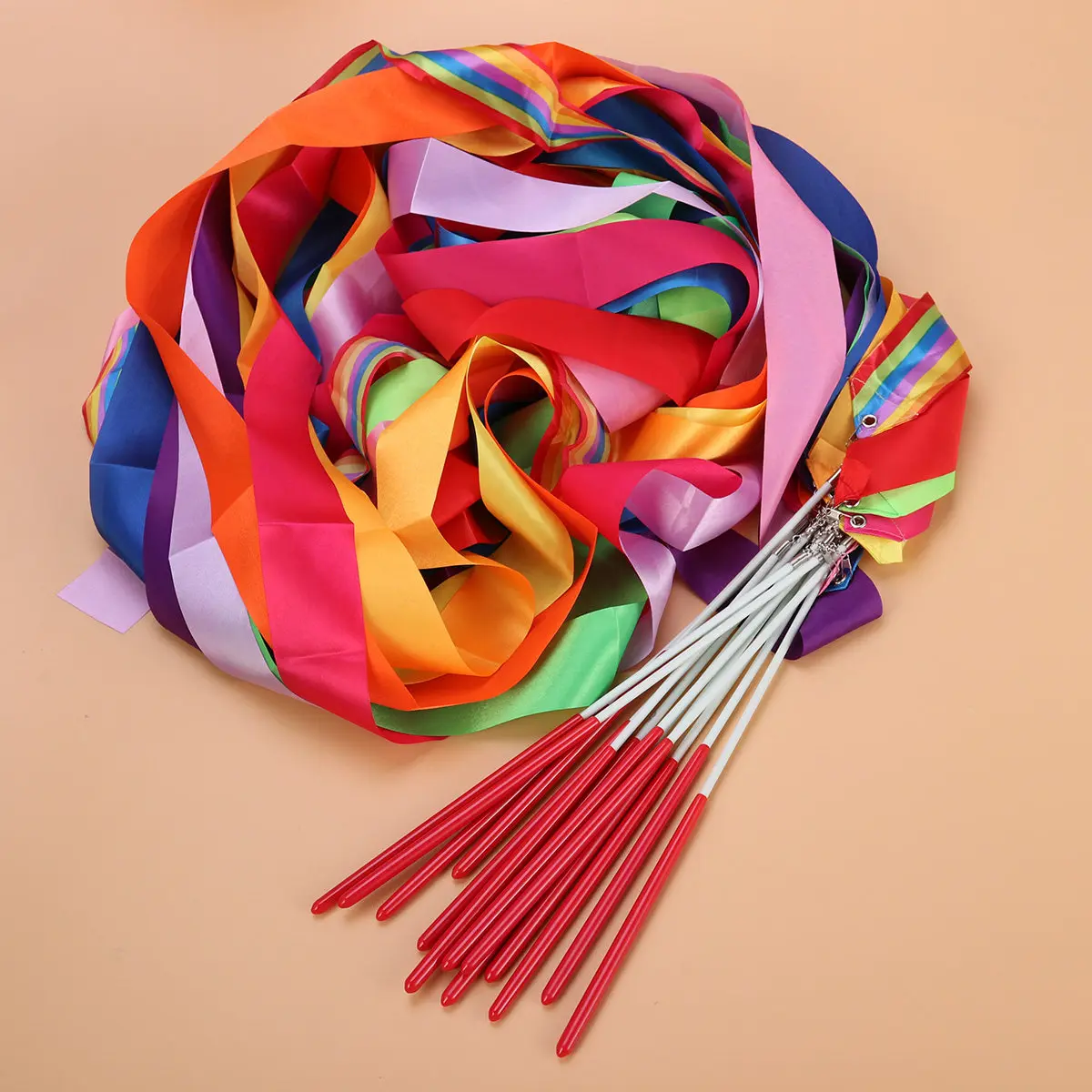 14Pcs Mixed Color Rhythmic Gymnastics Ribbons Kids Dancing Streamers Baton Twirling Training Chinese Guard Marching
14Pcs Mixed Color Rhythmic Gymnastics Ribbons Kids Dancing Streamers Baton Twirling Training Chinese Guard Marching