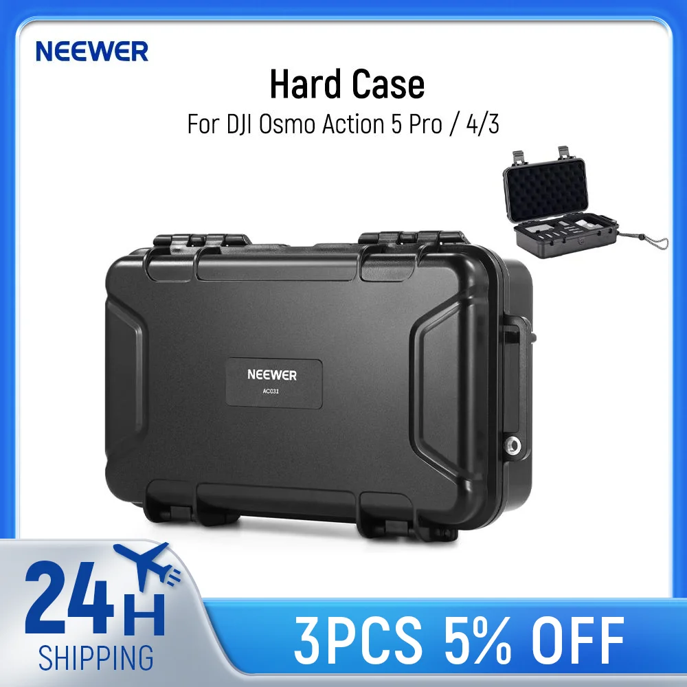 Жесткий чехол NEEWER, совместимый с камерой DJI Osmo Action 5 Pro/4/3, водонепроницаемый пылезащитный противоударный портативный чехол для путешествий IP67
Жесткий чехол NEEWER, совместимый с камерой DJI Osmo Action 5 Pro/4/3, водонепроницаемый пылезащитный противоударный портативный чехол для путешествий IP67