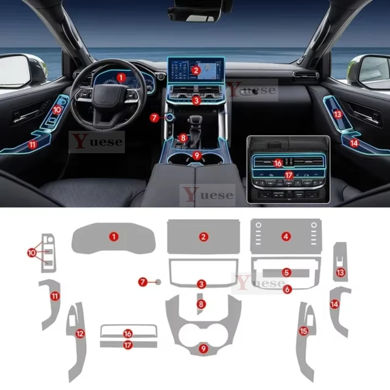 For Toyota Land Cruiser 2022 2023 2024 Interior TPU Protective Film Car Navigation Gear Box Panel Sticker Anti-scratch Styling
For Toyota Land Cruiser 2022 2023 2024 Interior TPU Protective Film Car Navigation Gear Box Panel Sticker Anti-scratch Styling