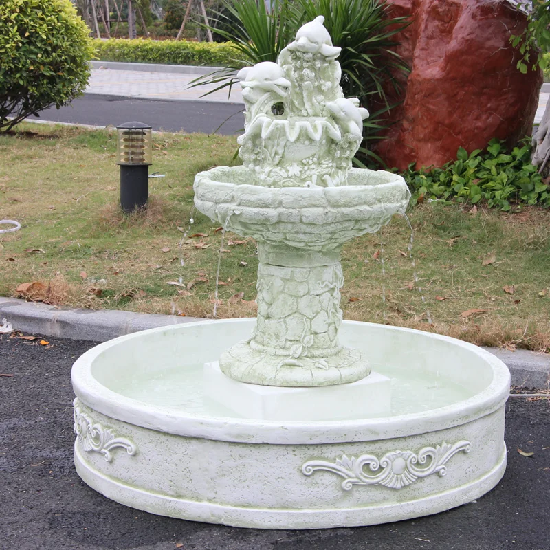 European-style running water fountain villa courtyard garden Mediterranean home decoration dolphin water feature fish pond fount
European-style running water fountain villa courtyard garden Mediterranean home decoration dolphin water feature fish pond fount